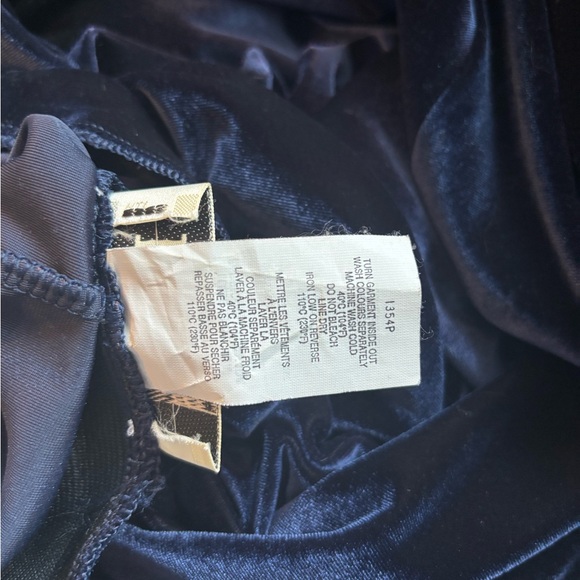 Cleo Vintage Navy Velvet Loungewear‎ 2 Piece Ensemble Petite Size S - Picture 3 of 13